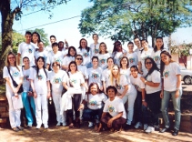 O grupo de profissionais em uma das cidades atendidas