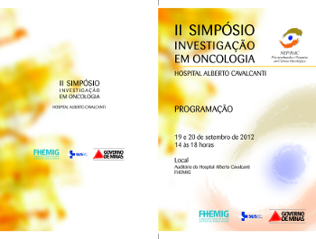 II Simpósio de Investigação em Oncologia
